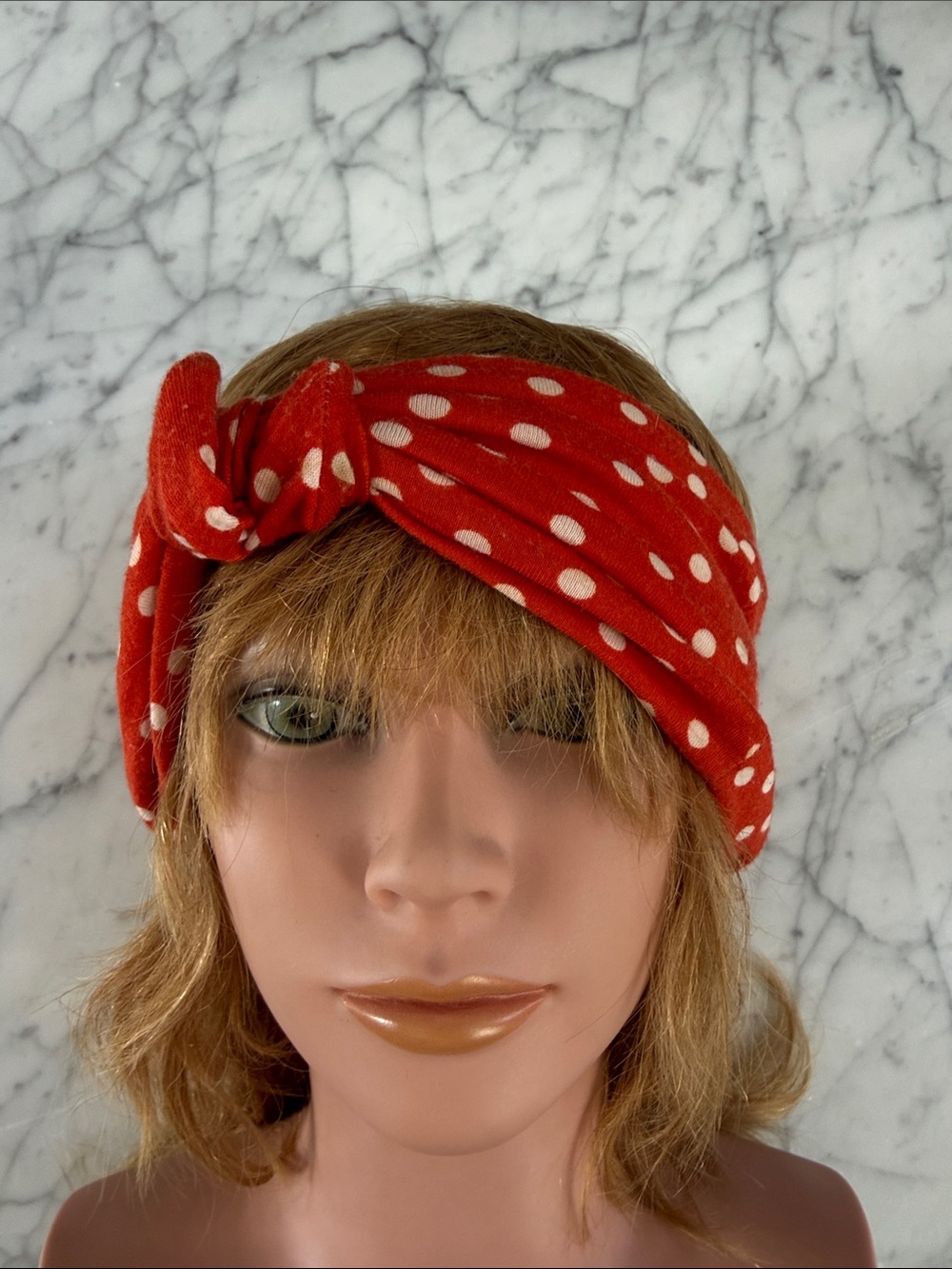 Red Polka Dot Twist Headband I Can Do It Costume Strong Woman Metal adjusters